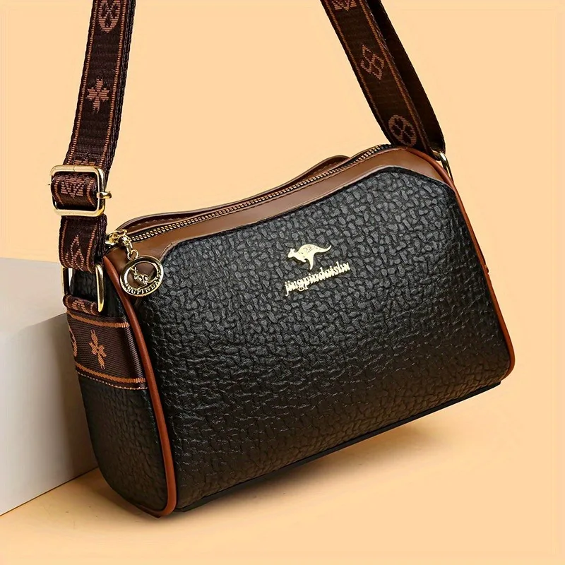 

Chic Women's Faux Leather Crossbody Bag Spacious Versatile with Adjustable Strap, Zip Closure Suitable for Commuting Gatherings