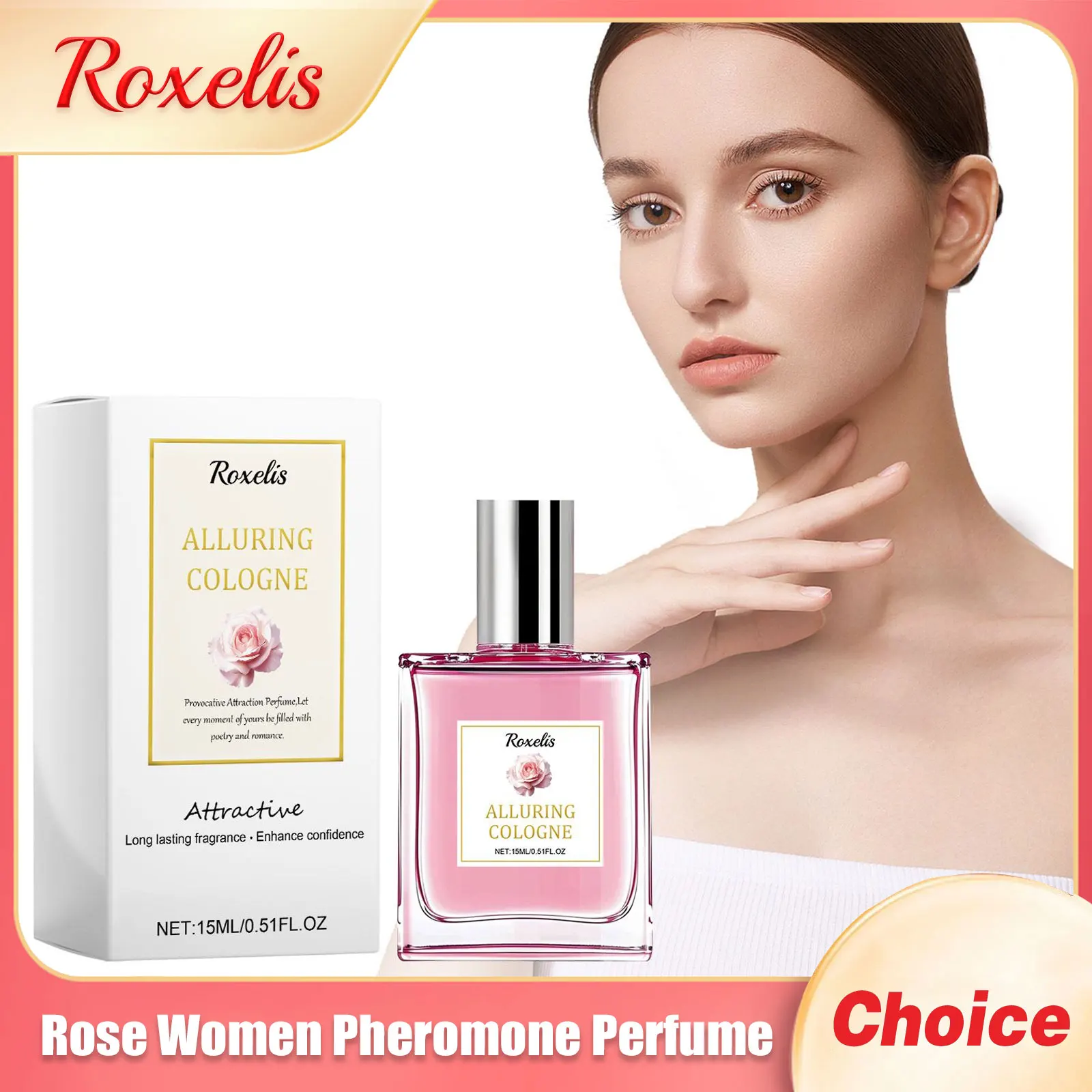 

Rose Perfume Spray For Women High Quality Romantic Long Lasting Charm Fresh Confidence Stimulating Fragrance Pheromone Oil 15ml