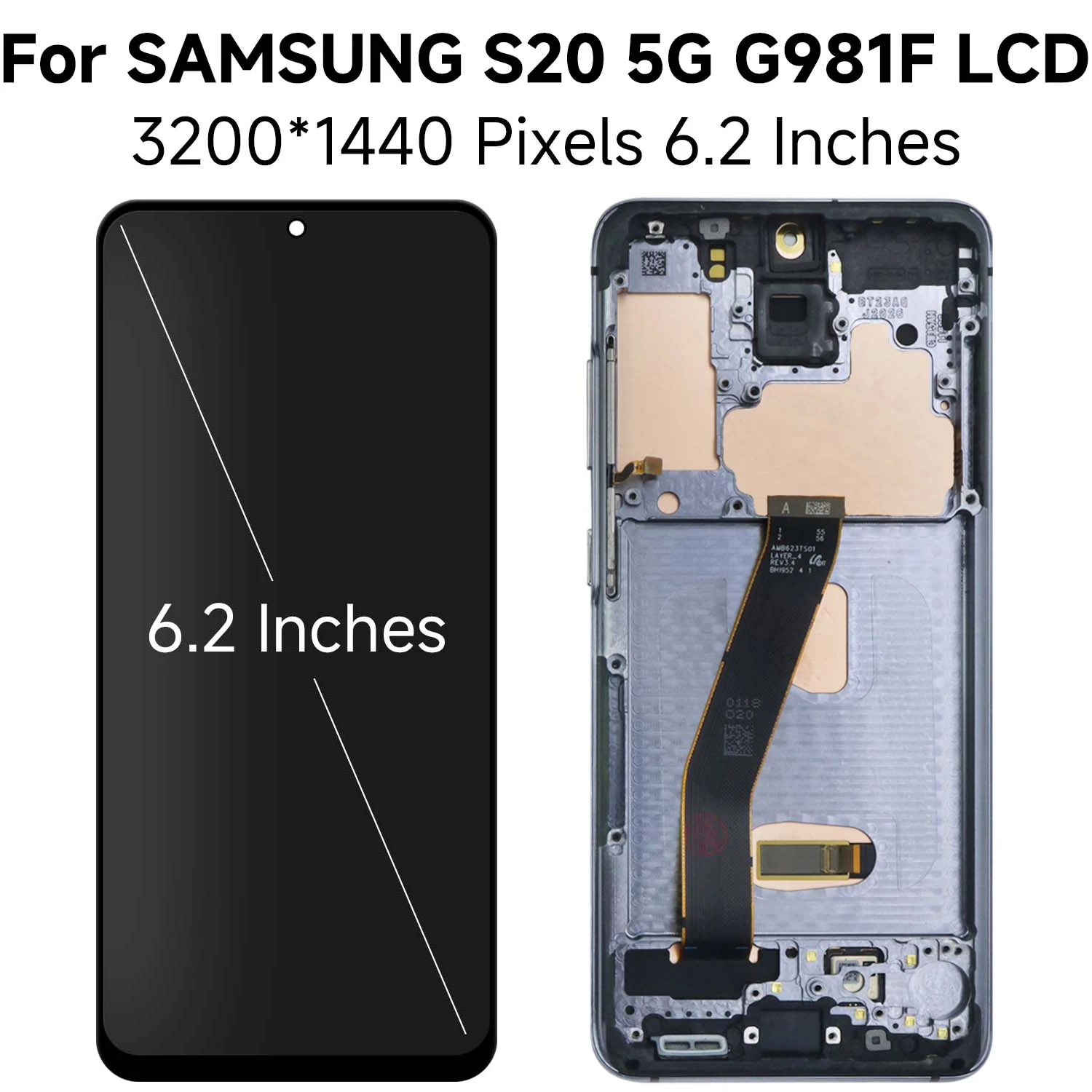 S20 4G 5G For Samsung 6.2\'\'For AMOLED G980 G980F G981 G981F LCD Display Touch Screen Digitizer Assembly Replacement