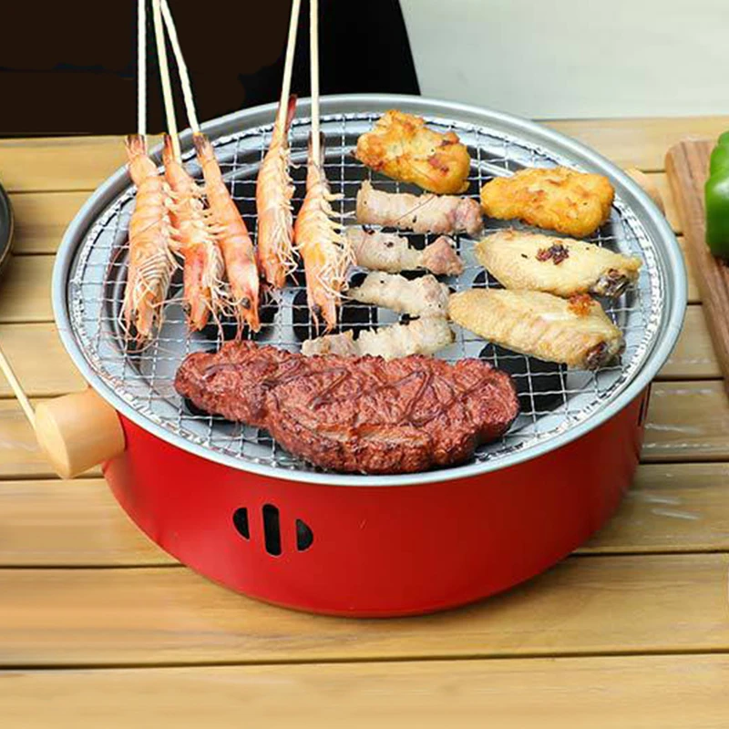 

Stainless Steel Barbecue Grill Korean Charcoal Stove Split Bbq Stove Round Non-Stick Barbecue Rack Home Outdoor Camping Picnic