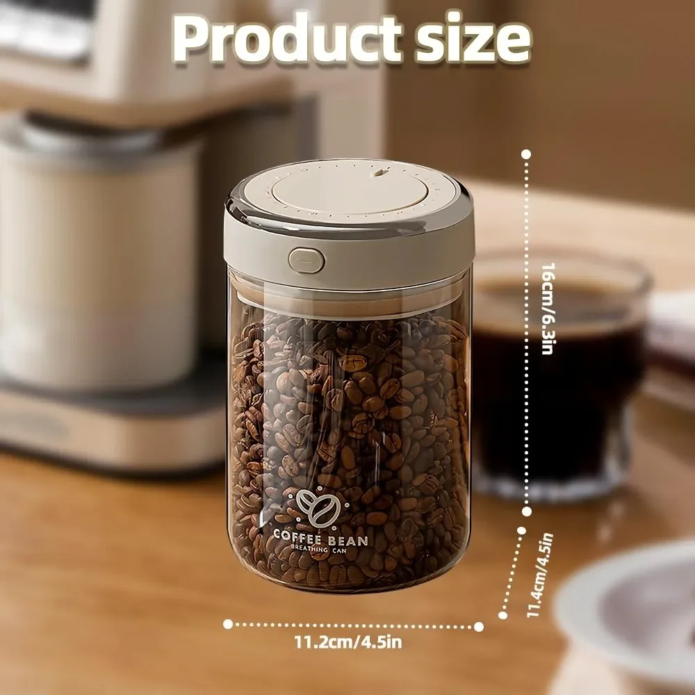 Recipiente Hermético para Granos  Café, Frasco  Almacenamiento  Alimentos Sellado al Vacío con Válvula, Marcador  Fecha,