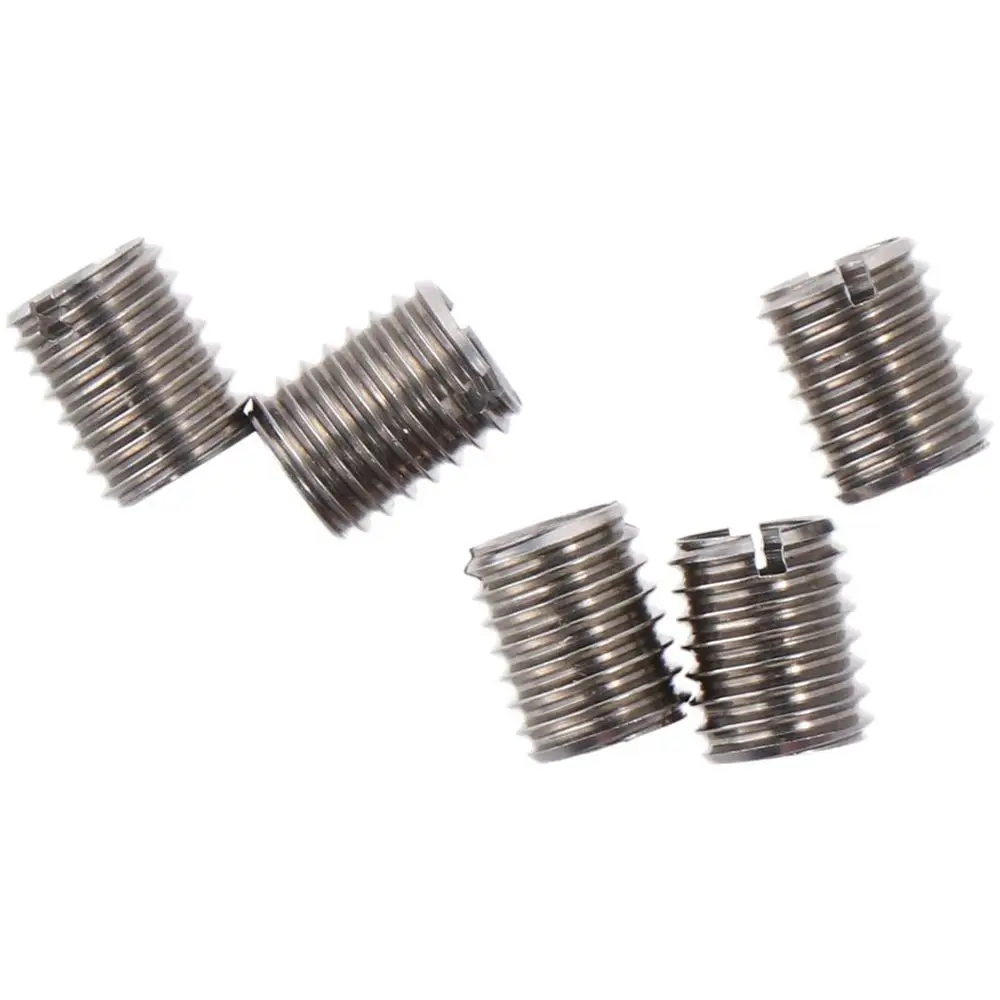 

Набор из 5 редукционных адаптеров из нержавеющей стали с резьбой M10 на 12 мм (наружная) и M8 (внутренняя), серебристые, для ремонта резьбы