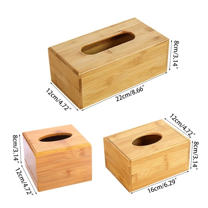 Bamboo Box Tissue Household Hotel Cafe for Creative Napkin Dispenser Box Utility Paper Container Large Capacit