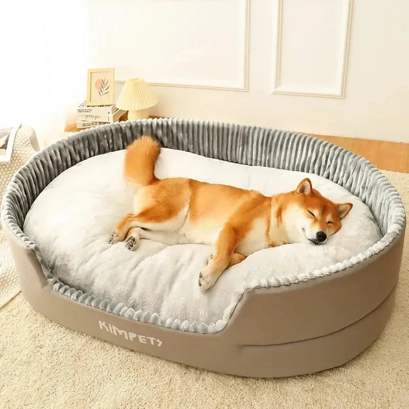 Kennels Pens Dog Bed Washable Kennel Four Seasons Pet Sofa Plus Veet Thick Deep Sleep Cushion Puppy Mat For Small To Large Dogs