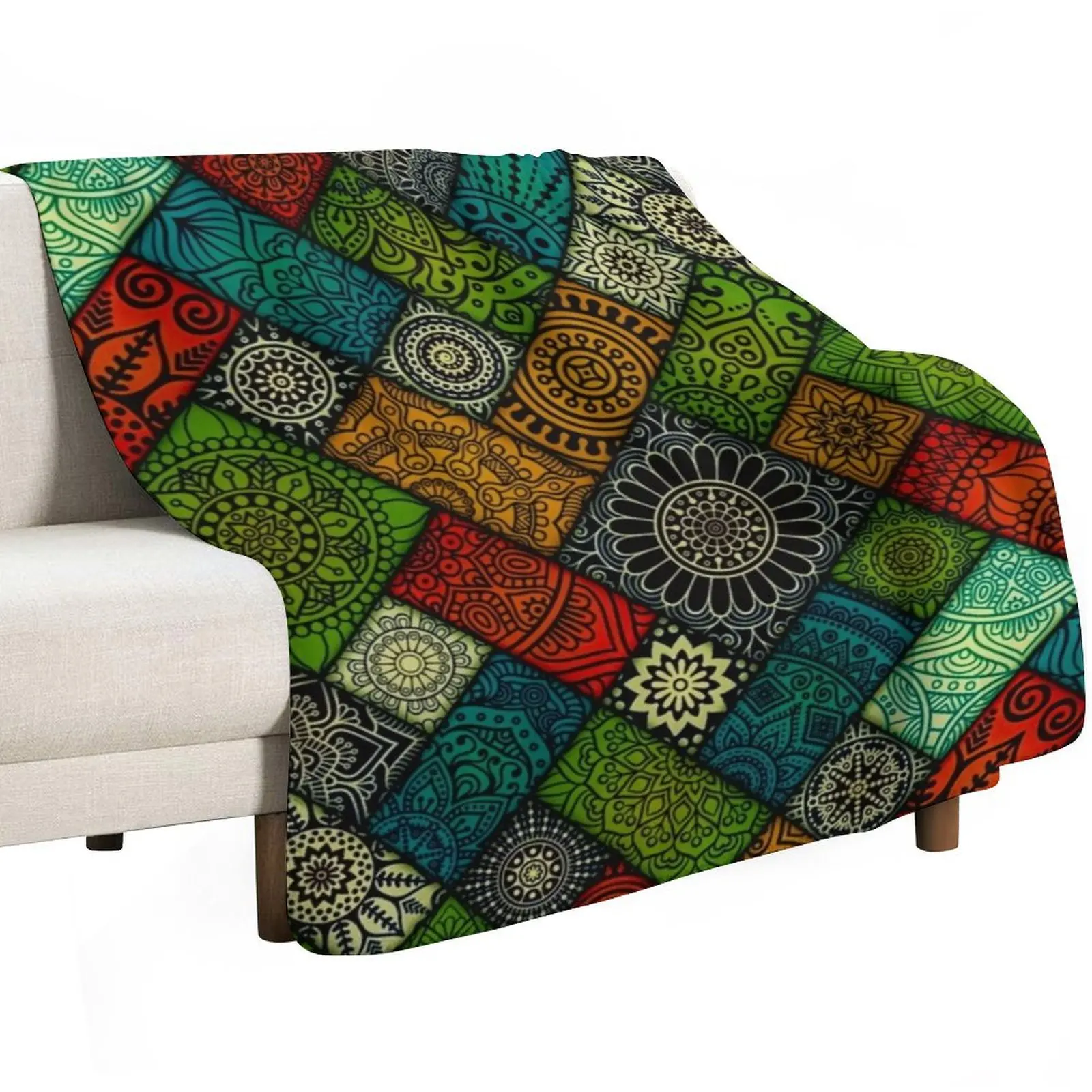 colourful geometric floral pattern Throw Blanket Beautifuls Nap Large anime Blankets Sofas Of Decoration Blankets