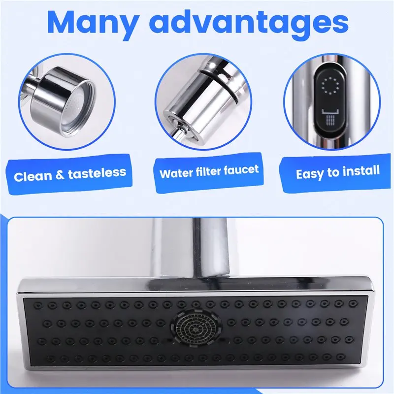 AFOURT-Pull Down Kitchen Sink Faucet Head Waterfall Faucet Extender Sprayer Head Waterfall Kitchen Faucet Head B - view 2