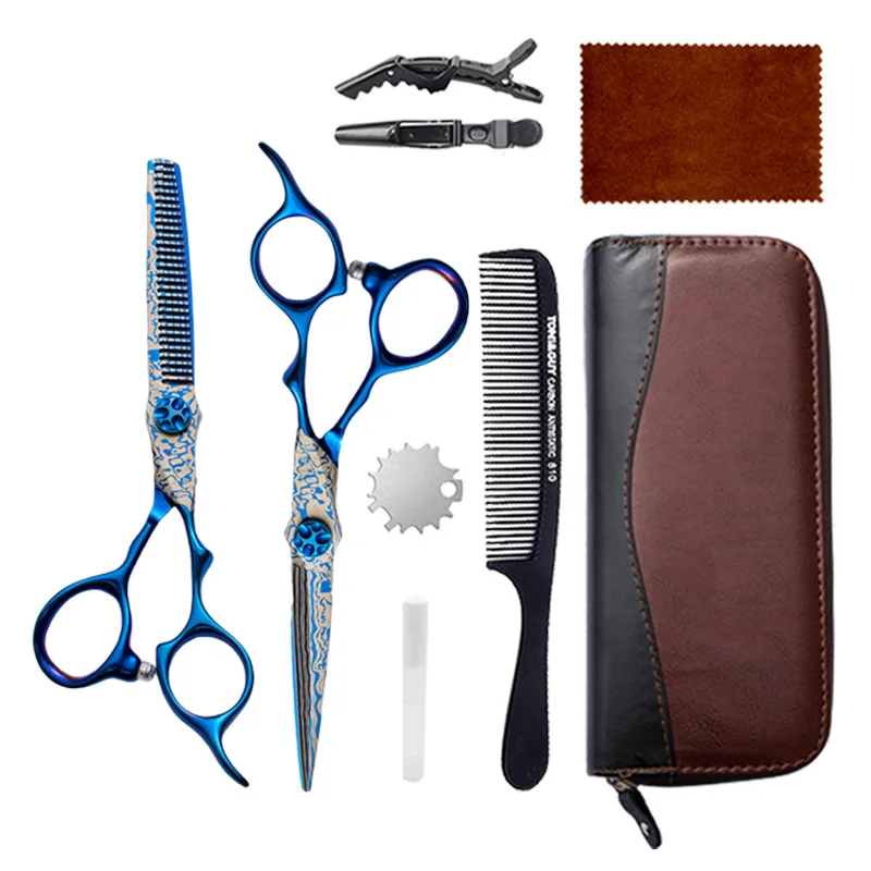 

Thinning Shears Hair Scissors Set 6-inch 9CR Stainless Steel Professional Barber Straight Scissors Hair Trimming Layering Kit