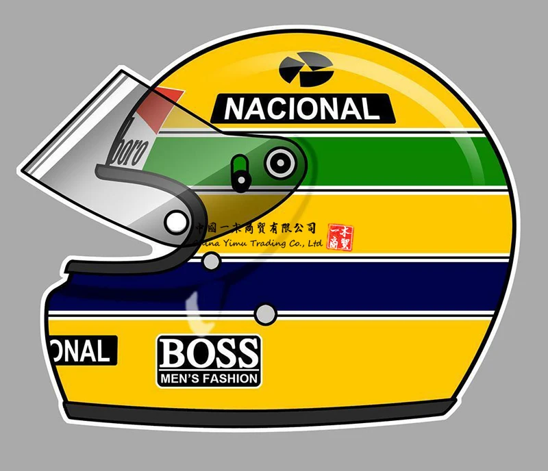 Film Sexi Stickers For Ayrton Senna Helmet Left Vinyl Sticker Left Laminated M. schumacher helmet left left sticker