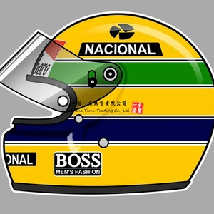Sexi Movie Stickers for Ayrton Senna, Left Adhesive Vinyl, M. Schumacher helmet, left and left adhesive 8 Main Sales Ayrton Senna Helmet - №3