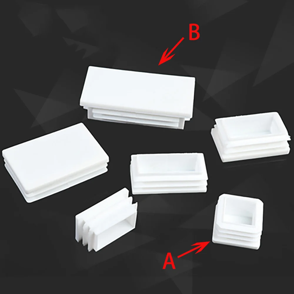 20/10/4/2pcs Square Rectangle White Plastic Inner Plug Furniture Leveling Plugs Chair Table Leg Cover Cap Socks Blanking End Cap