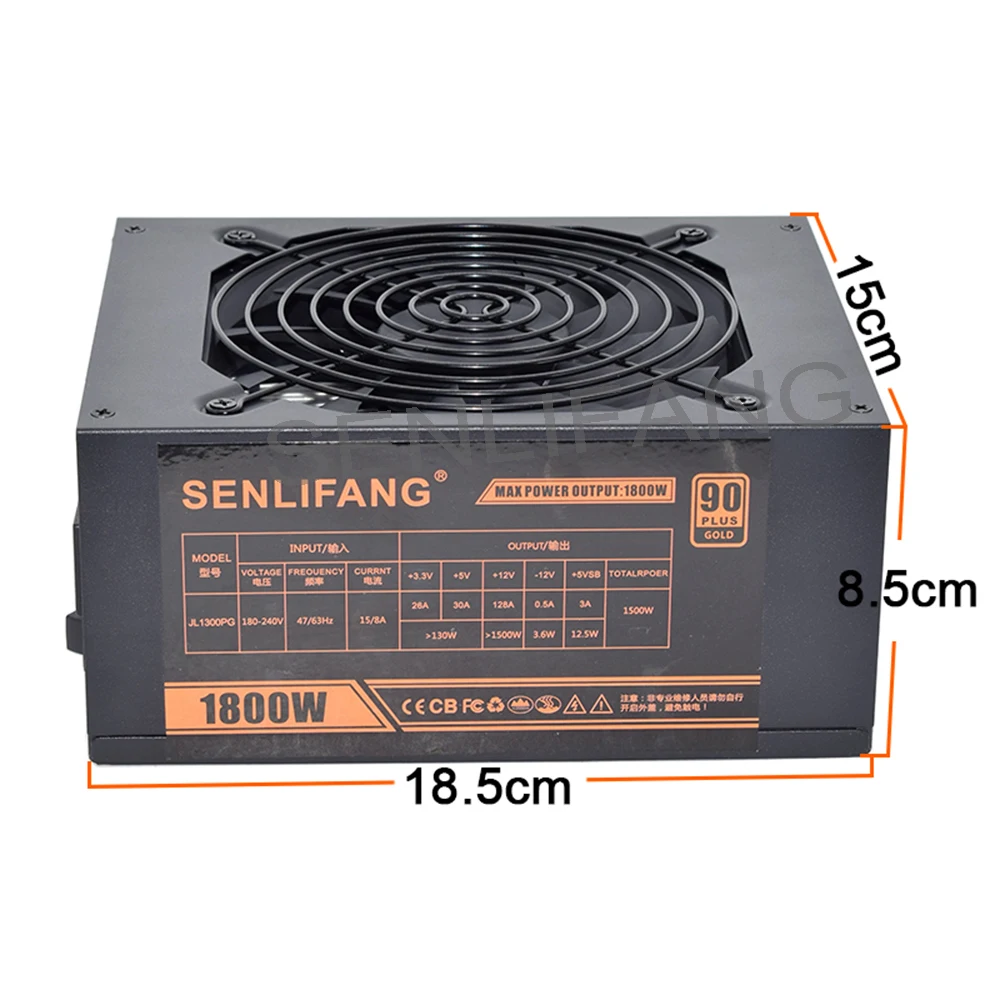 Senlifang 1800w módulo completo modular 220v fonte de alimentação 6 gpu ethereum etc rvn mineração atx pc para btc miner máquina psu