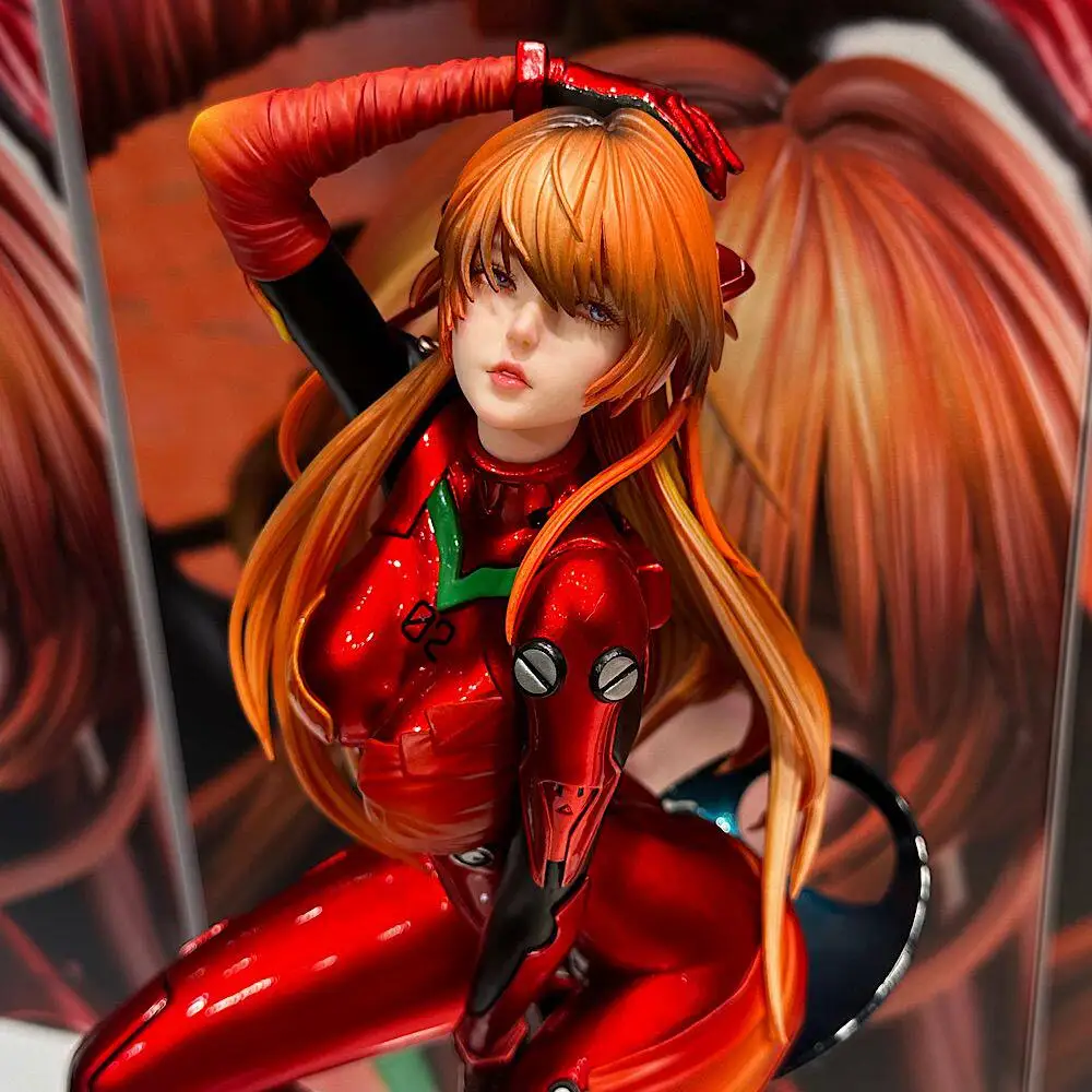 Anime EVA Asuka Langley Soryu 1/4 Sitting Posture Magnetic Suction Neon Genesis Evangelion GK Toys Action Figure Model Figurines