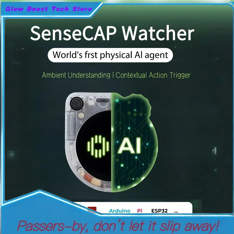

Glow SenseCAP Watcher W1-A/White Enclosure AI Agent Or Smarter Spaces,Built On ESP32S3, Incorporating A Himax WiseEy
