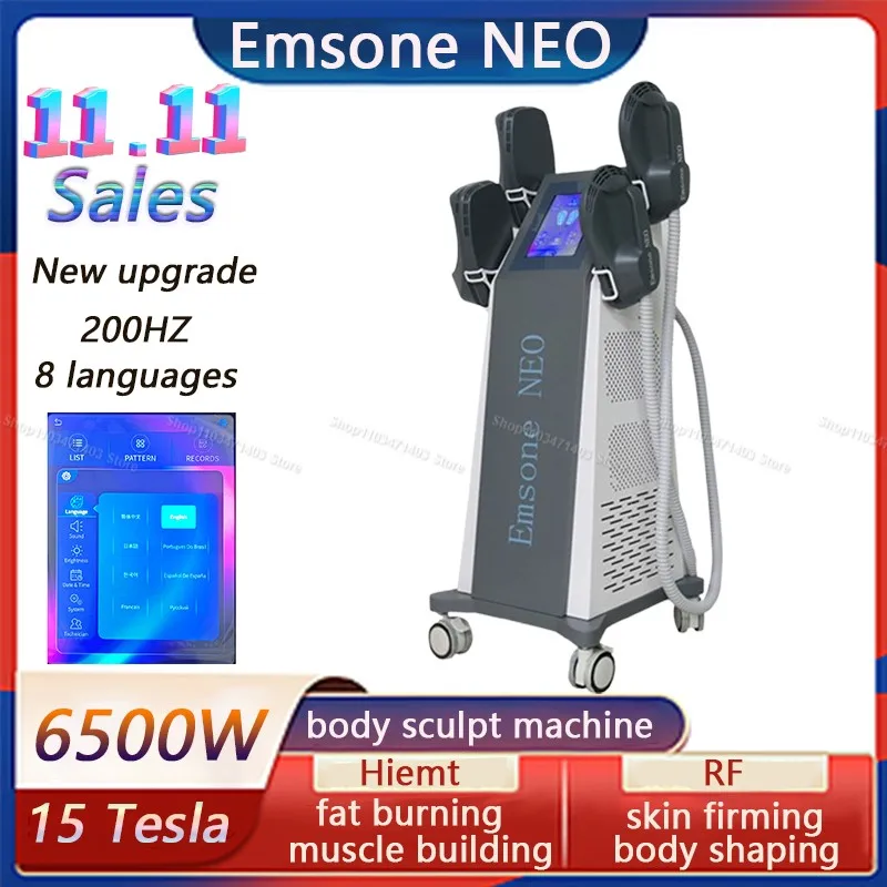 

ems body sculpt machine 6500W 15 tesla RF Emsone NEO body slimming Hiemt Fat Burning Cellulite Removal EMS Sculpting Machine