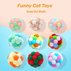 Pelota hinchable para gatos, hecho a mano juguete interactivo, campana de felpa, ratón, Planeta, accesorios para mascotas