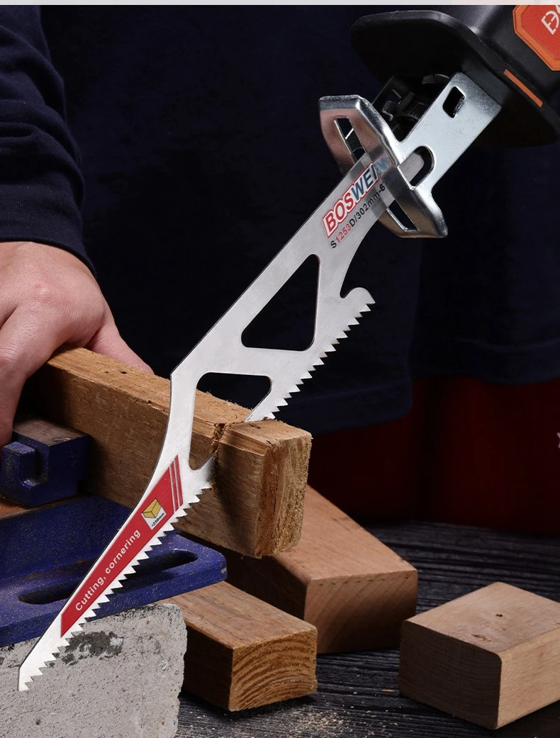 Säbelsägeblatt Holz 12 Zoll 6 TPI Edelstahl Alien Sägeblatt zum Schneiden von Ziegel, Holz, Metall, PVC-Rohr – Detail 8