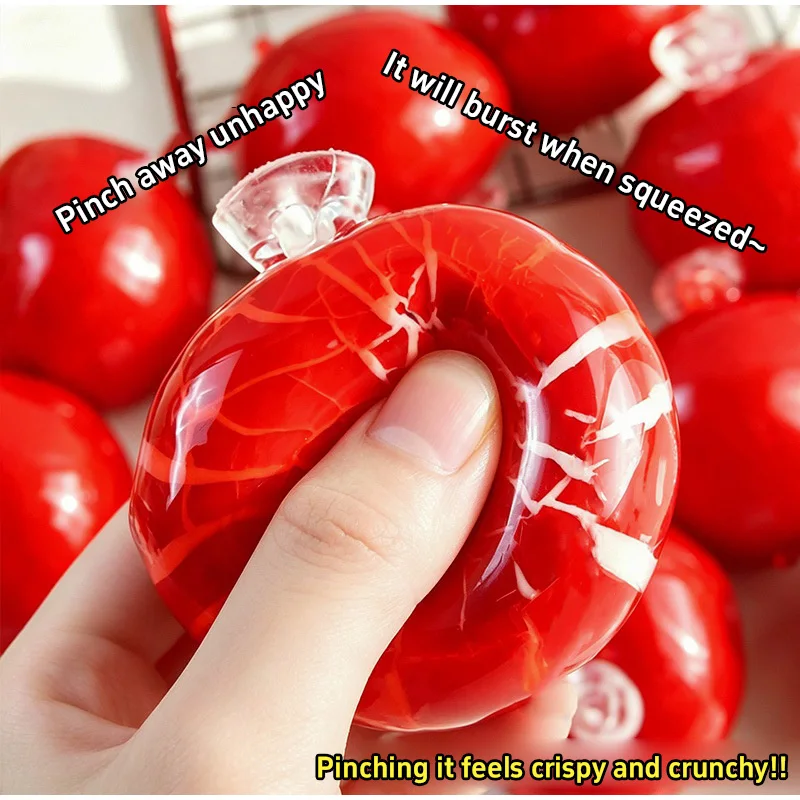 Realistic Fruit Wax Skin Squishy Toy Handmade Crunchy Slow Rising Stress Ball Sensory Fidget Decompression Toy for Office Desk