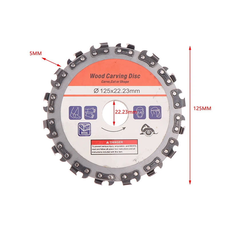 125 *22 Mm Grinding Woodworking Disc Grooving Machine Chains Disc Wood Carving Cutting Disc For 5 Inch Angle Grinder