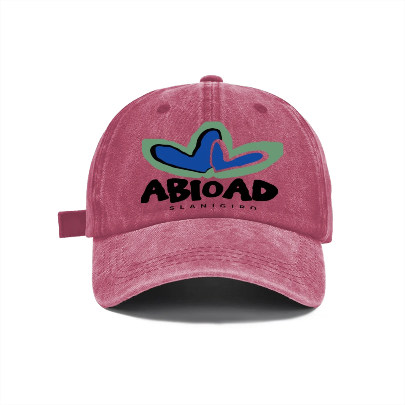 Vintage Washed Baseball Cap Unisex Distressed Snapback Hat Pink Blue Black Abstract Graphic Embroidered Adjustable Dad Hat Streetwear