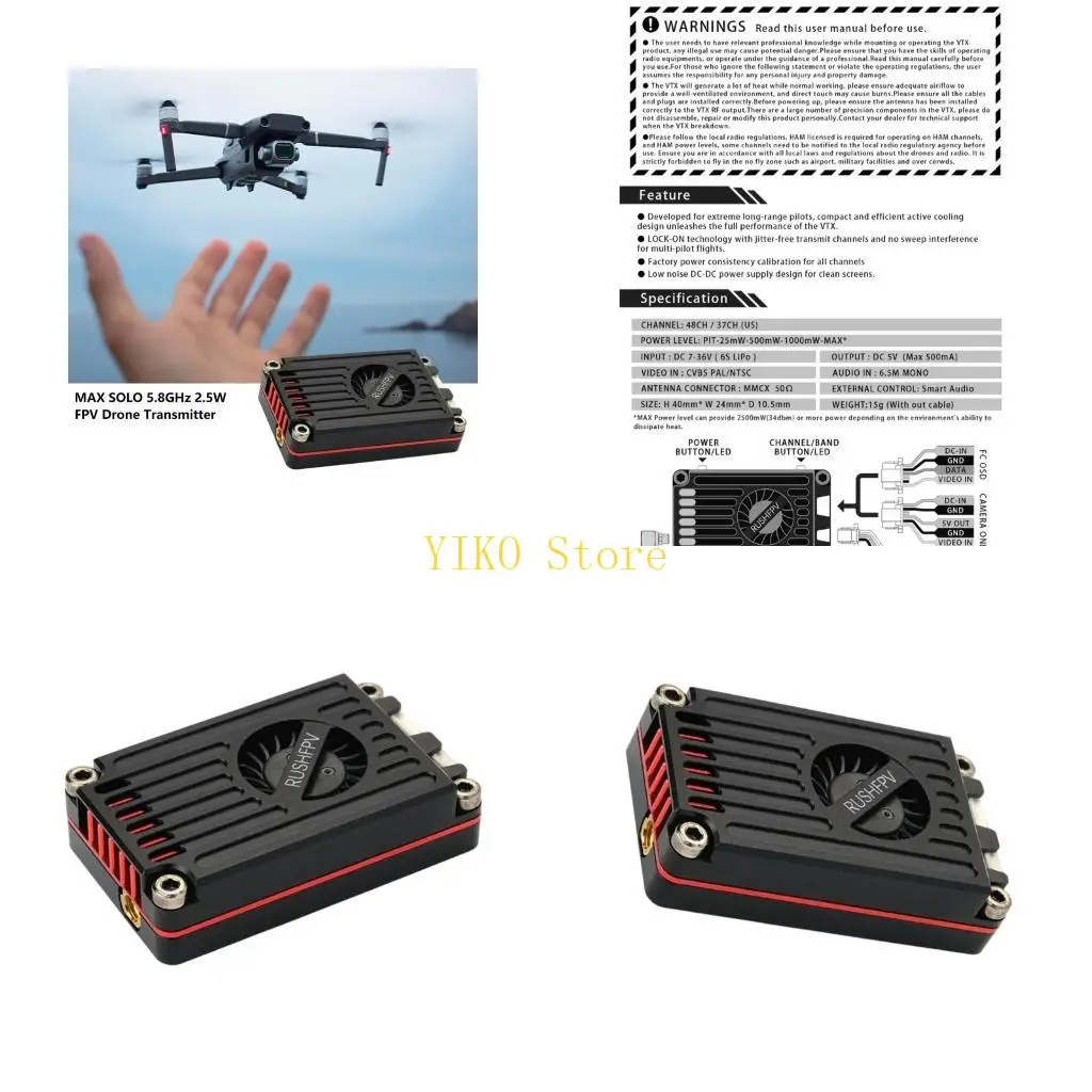 

Польза видеоматериалов дронов передатчиков 5,8ГХз 2,5В АБС К32К ясно видеосигнала высокая выходная