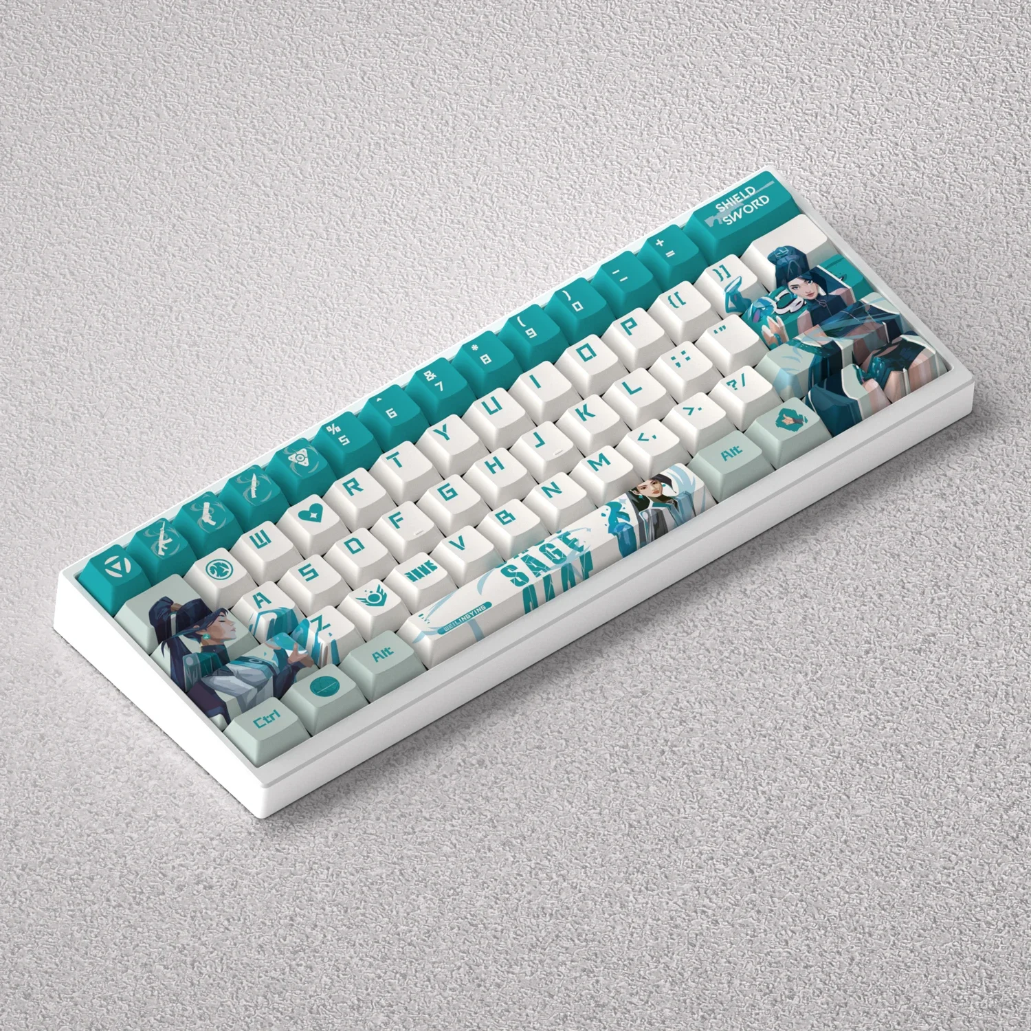 73/98 Keys Sage Keycaps Anime PBT Dye Sublimation Cherry Height for Mechanical AULA Keyboard F75 Mad 60he 68he Anne Pro 2 Game
