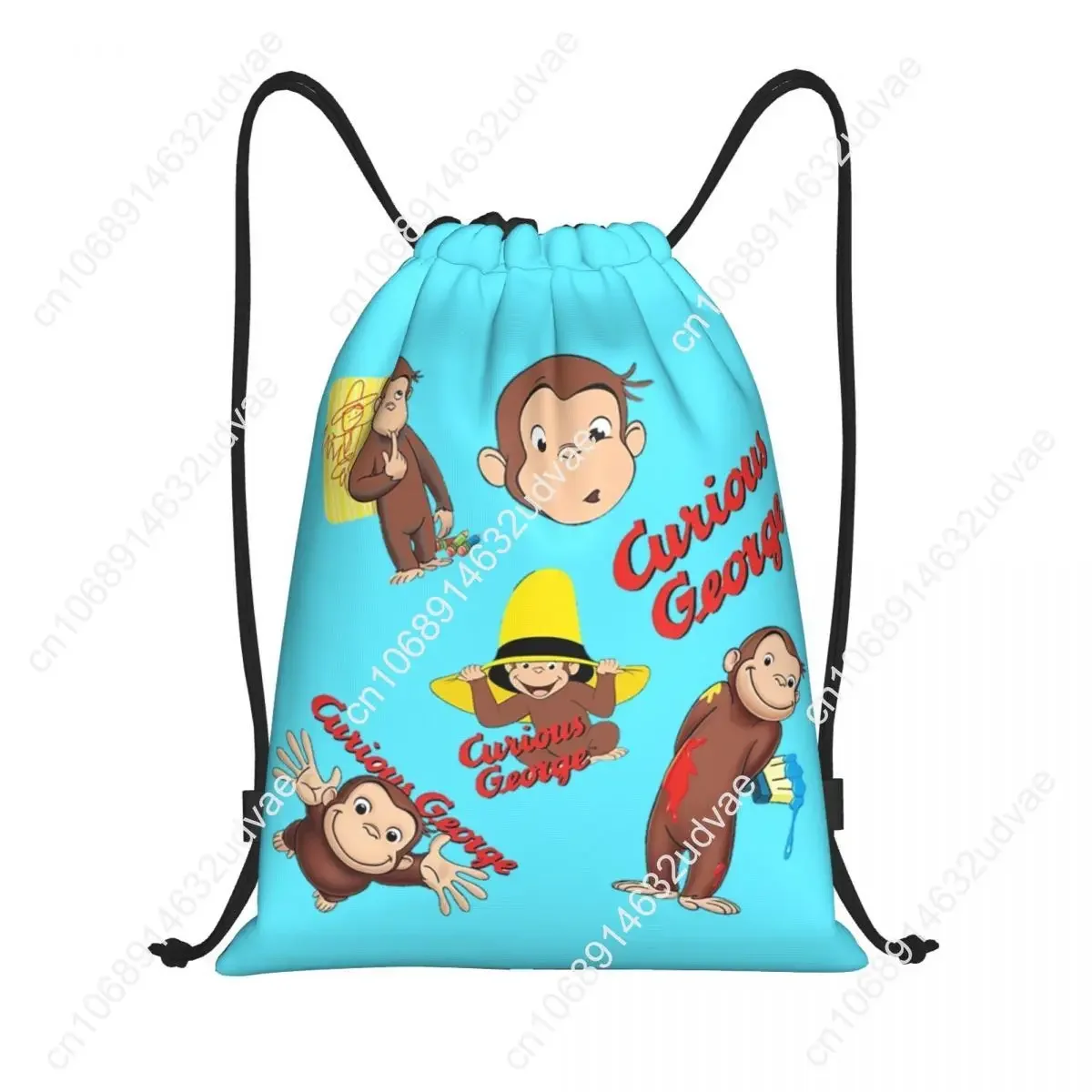 Personalized Sports Backpack for Men and Women Curious George Monkey Shopping Gym Bag Wstri Proximity Backpack