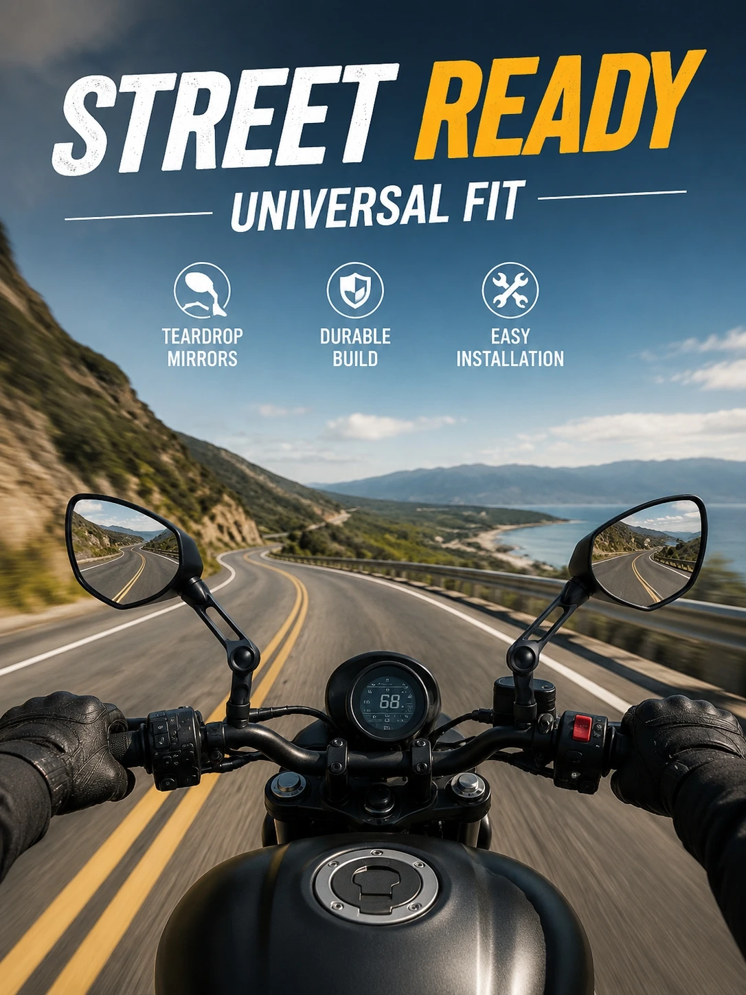 Motorcycle Sport Bike Positive Thread Rearview Mirrors Black Multi-angle Adjustable Scooter Electric Bicycle Side View Mirrors
