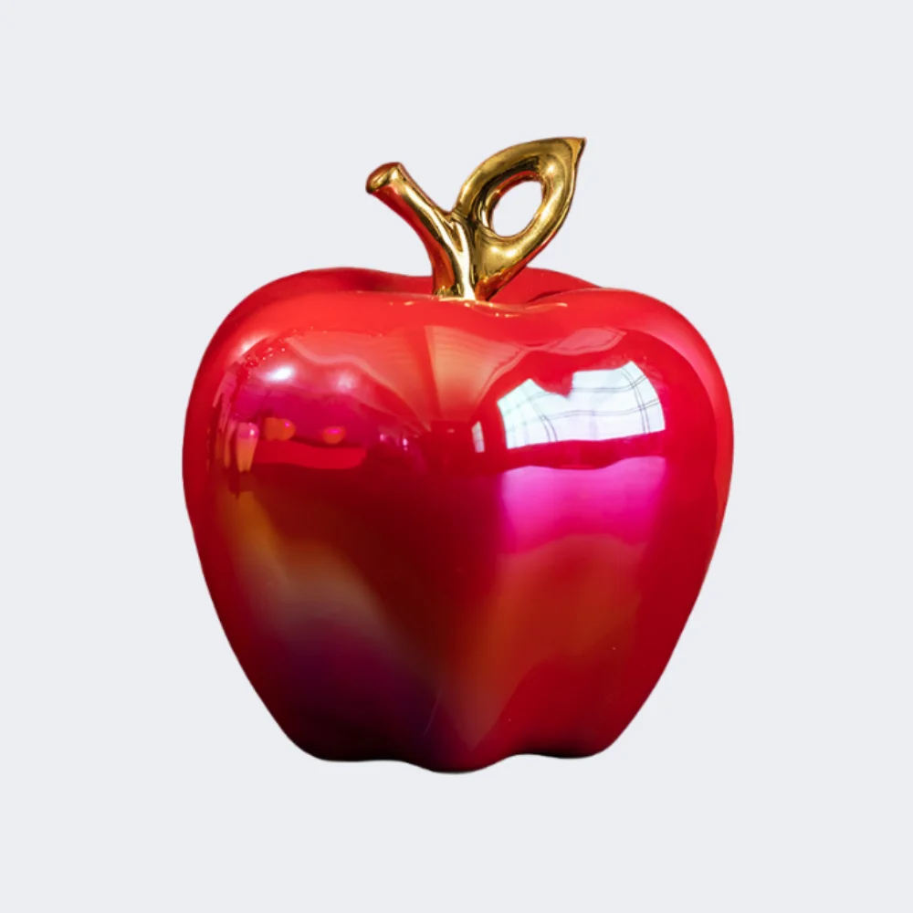 

Shining Ceramic Apple Artworks Fruits Statue Desk Decoration Ornaments Crafts Apple Sculpture Room Aesthetic Decor Christmas Des