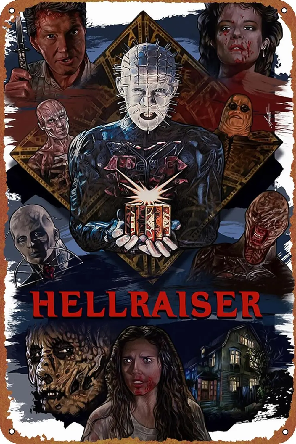 Hellraiser Poster Retro Vintage Funny Metal tin Sign Outdoor Kitchen Decor Bar Pub Club Cafe Home Indoor Home Wall Decor Art Sig