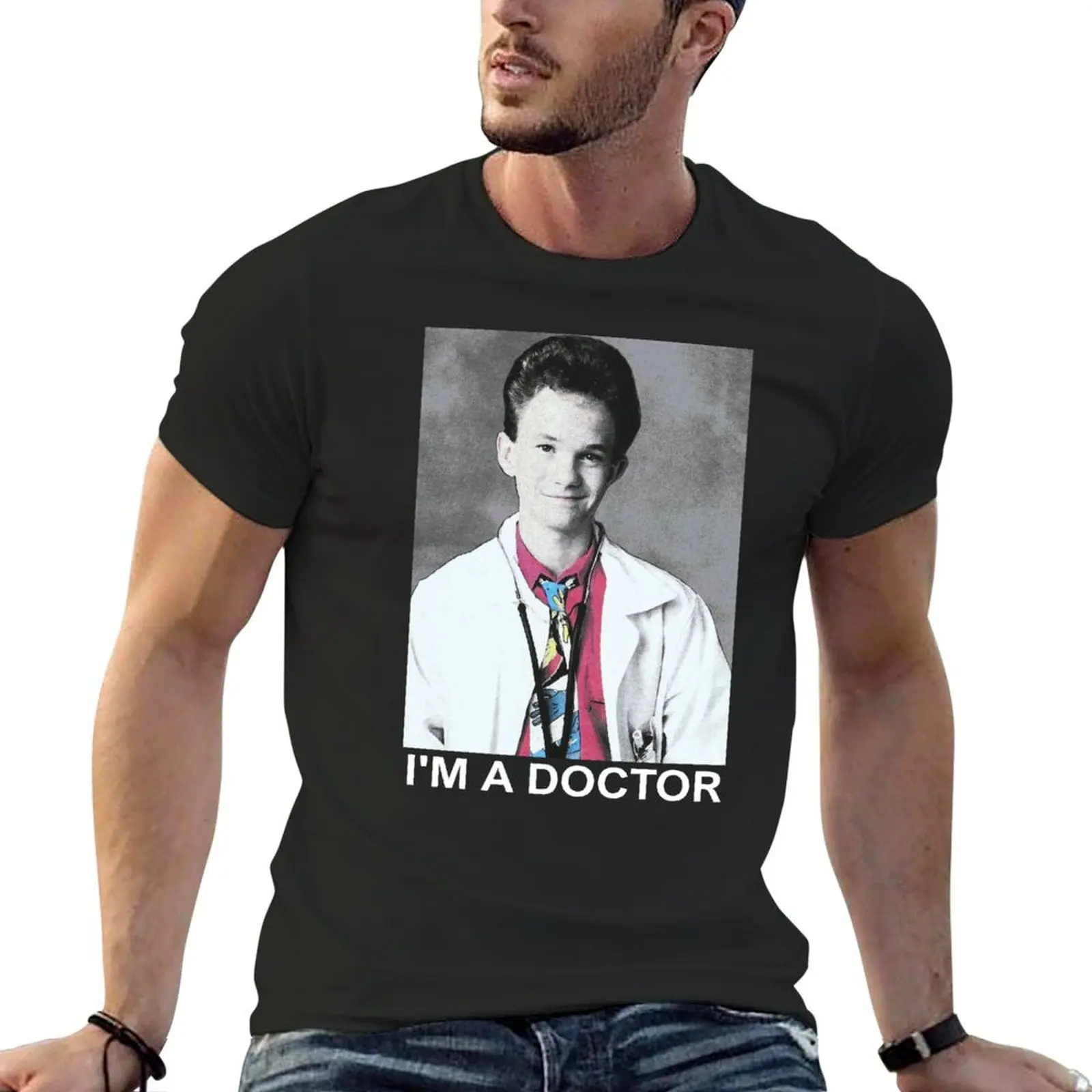 Doogie Howser Trust Me I'M A Doctor T-shirt plain kawaii clothes mens champion t shirts