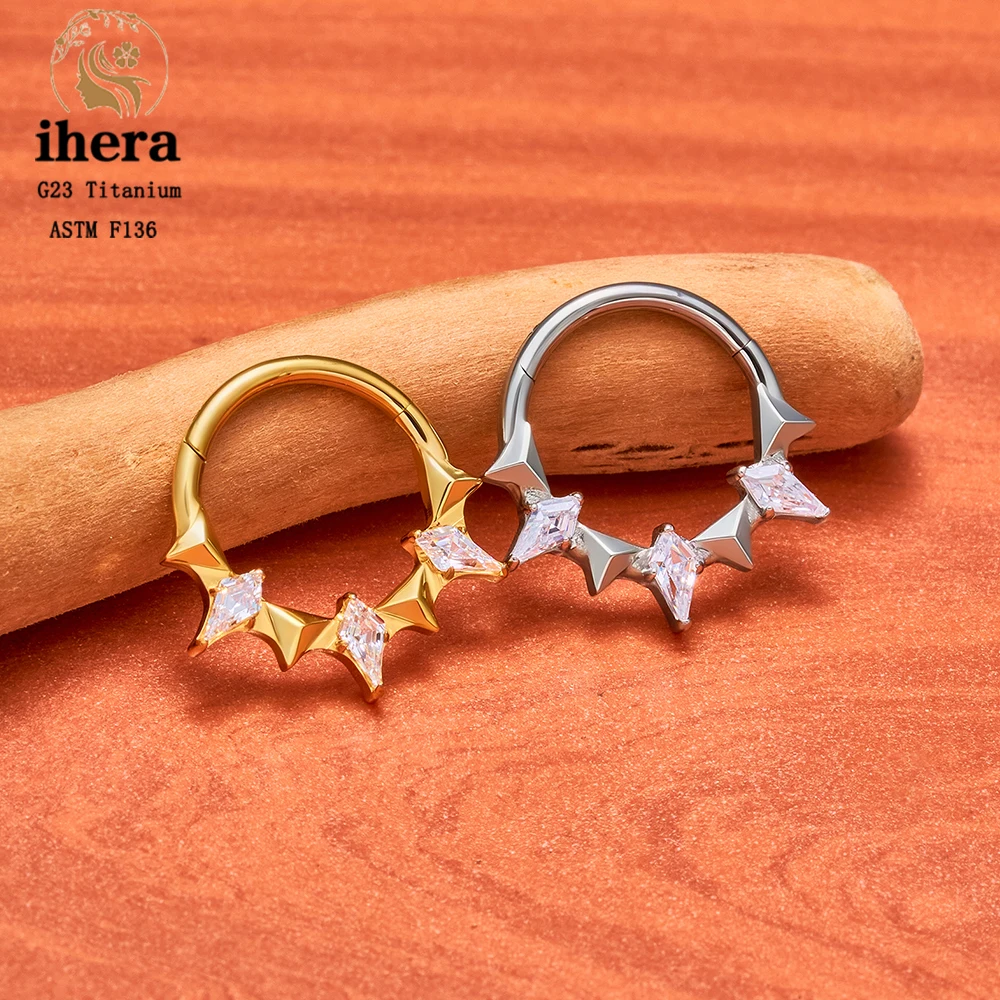 ASTM F136 Titan Birnenförmiger Zirkonia Nasenring 16G Klappbarer Clicker Segment Daith Ohrring Hoop Septum Knorpel Conch Helix Piercing Schmuck – Detail 18