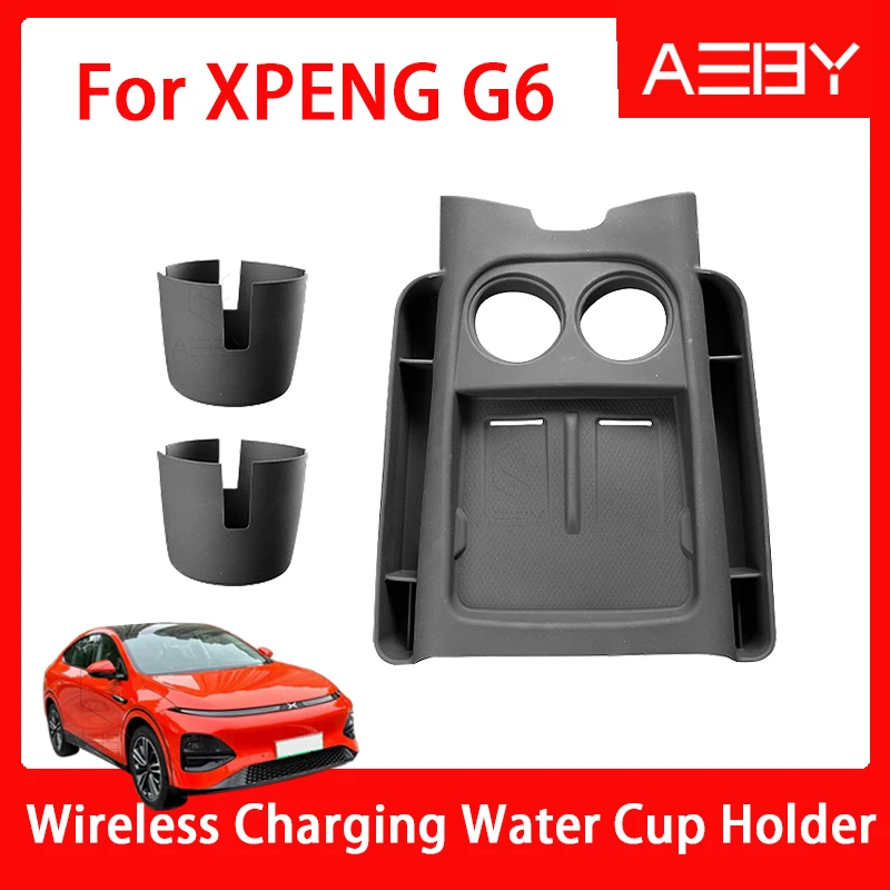 

AEBY для XPENG G6 2023 2024, обновленная версия, автомобильное центральное управление, встроенная беспроводная зарядка, держатель для чашки с водой, внутренняя подставка