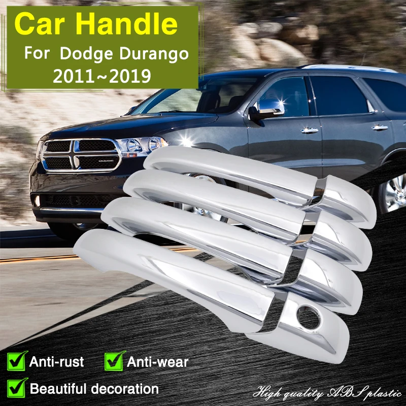 

for Dodge Durango MK3 WD 2011~2019 2012 2013 2014 Chrome Smart Door Handle Cover Car External Styling Accessories StickersTrim