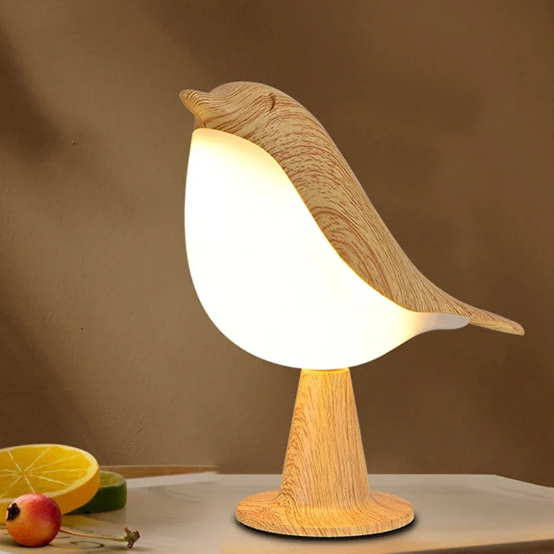 Creative Magpie Aroma Lamp Car Decorative Lamp Bedroom Bedside Bird Night Light Three-color Touch Charging Atmosphere Table Lamp