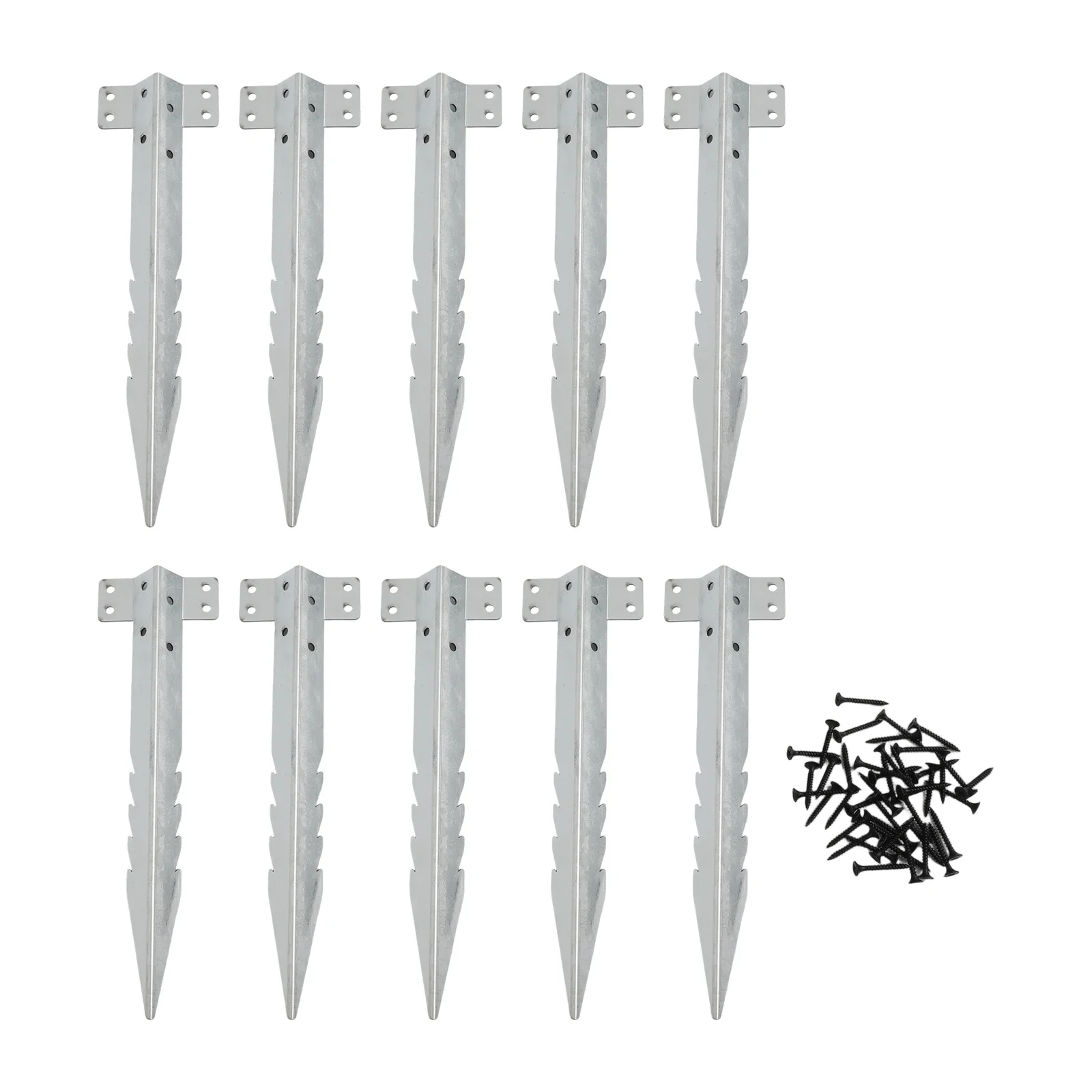 

For Pathway Heavy Duty Stakes Outdoor Supports Garden Stabilization Sliver Weather Resistant Brackets Secure Installation Screws