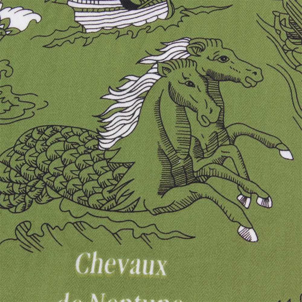 Bufanda de Cachemira de seda para mujer, chales enrollados Manual, bufandas cuadradas de caballo, Bandana envolvente, Hijab de marca de lujo, Foulards femeninos de 135CM