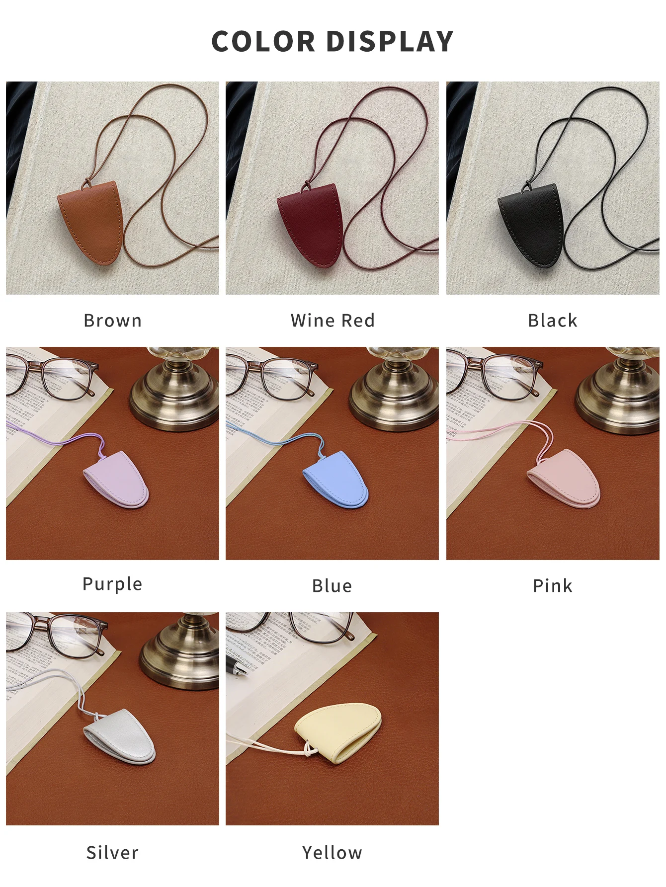 Tragbarer Reise-Brillen-Aufbewahrungsbeutel Minimalistischer Einfarbiger Magnetischer Sonnenbrillen-Brillenclip Anhänger-Accessoires für Männer und Frauen – Detail 4