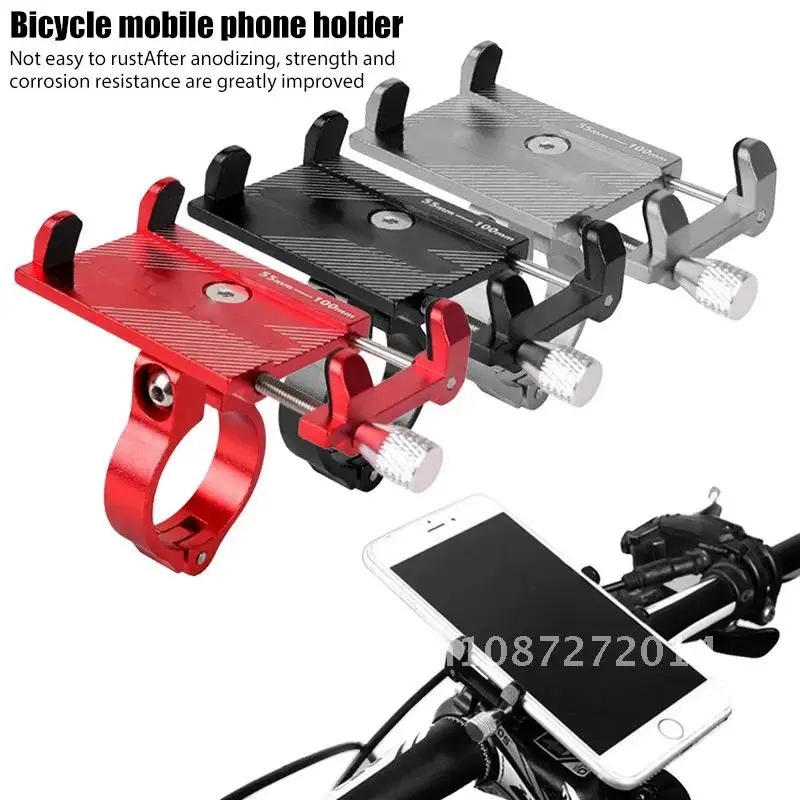 Aluminum Alloy Bicycle Mobile Phone Holder Mountain Bike Bracket Cell Phone Stand Scooter Cycling Accessories