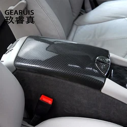 Carbon fiber Car Center Console Lid panel Armrest Box Trim Protective Cover Stickers For Mercedes Benz E class W211 2003-2008