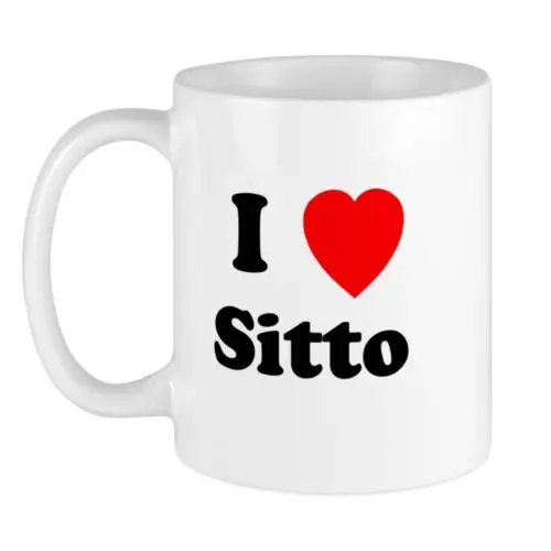 

11oz mug I heart Sitto - Ceramic Printed Coffee Tea Cup Gift