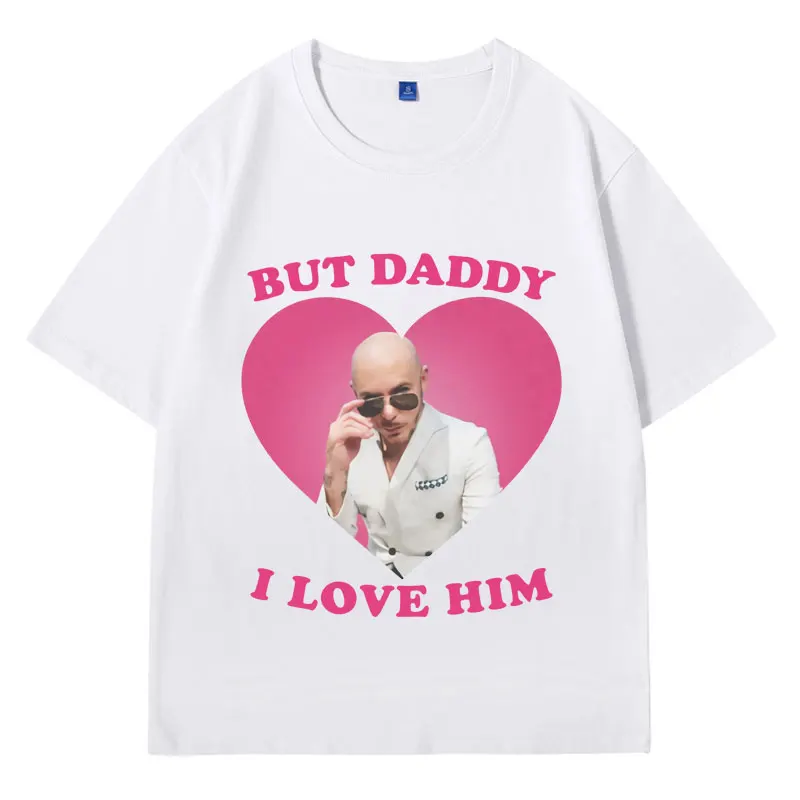 Funny I Love Him Mr Pitbull Worldwide T Shirt Men's Women's Stylish Casual Vintage Harajuku Short Sleeves Oversized T-shirts image 2