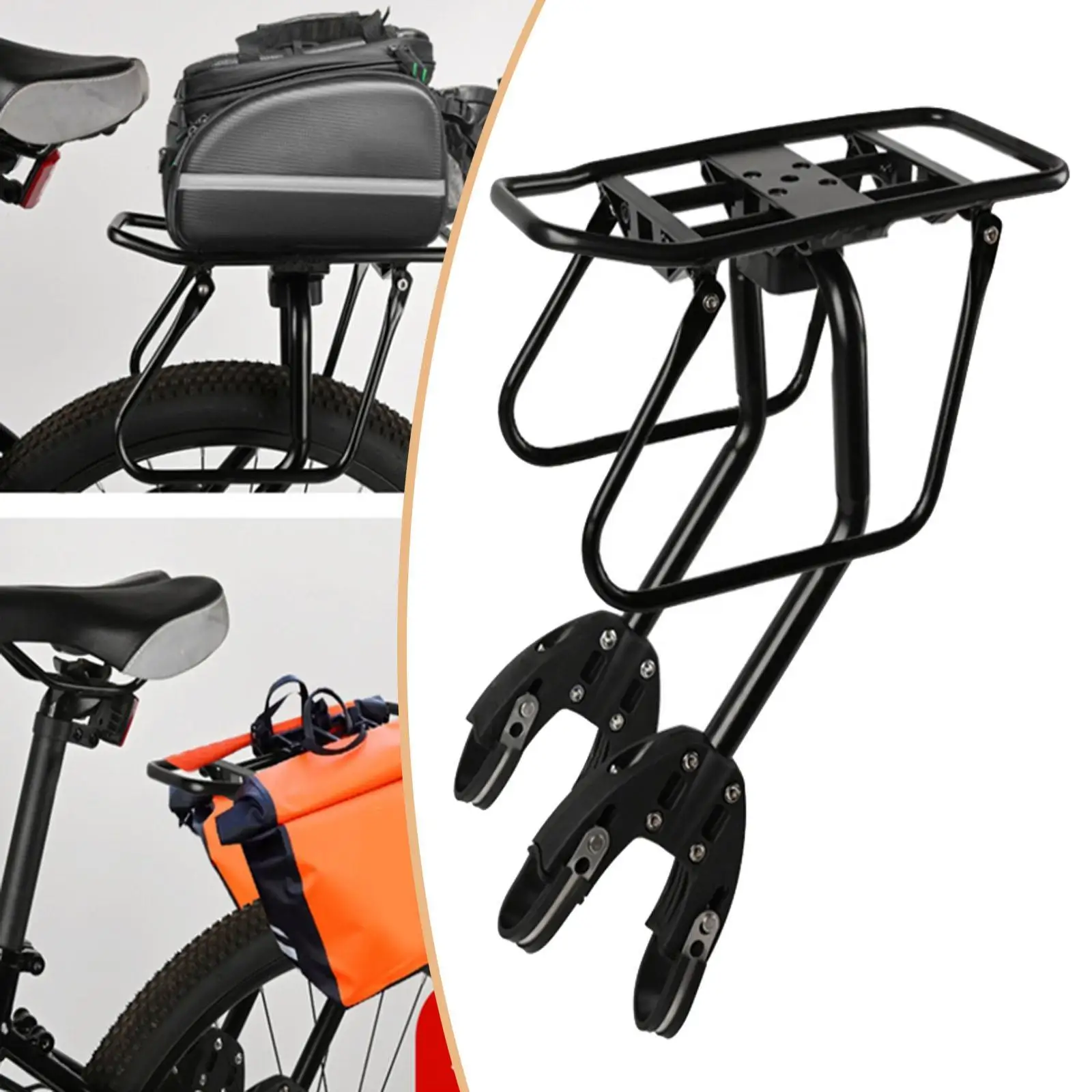 

Universal Rear Bike Luggage Rack Heavy Duty Aluminum Carrier Bracket for Outdoor Cycling Accessories