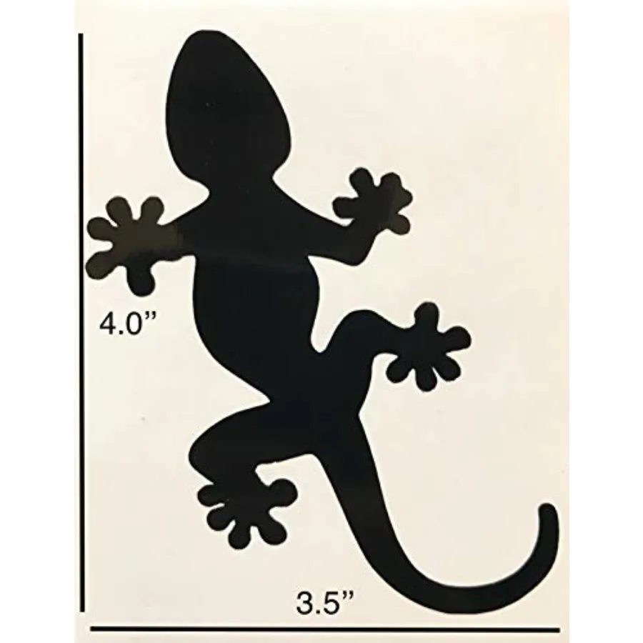 

Retractable Stickers - 5 per Package - Keep Safe - Alert Birds, Dogs, - Warn, Protect, Window Safety - Gecko (Black)
