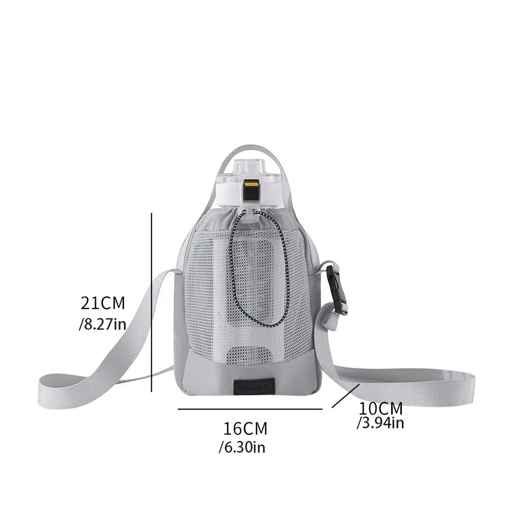 حزام الكتف شبكة زجاجة ماء الناقل حقيبة النايلون الجبهة جيب Crossbody زجاجة ماء محفظة المحمولة افتتاح كبير