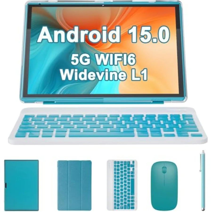 

Планшет 2-в-1 с клавиатурой, мышью и стилусом, 10 дюймов, Android 15, 8 ГБ ОЗУ + 32 ГБ ПЗУ, расширяемая память до 1 ТБ, аккумулятор 6000 мАч, IPS-экран