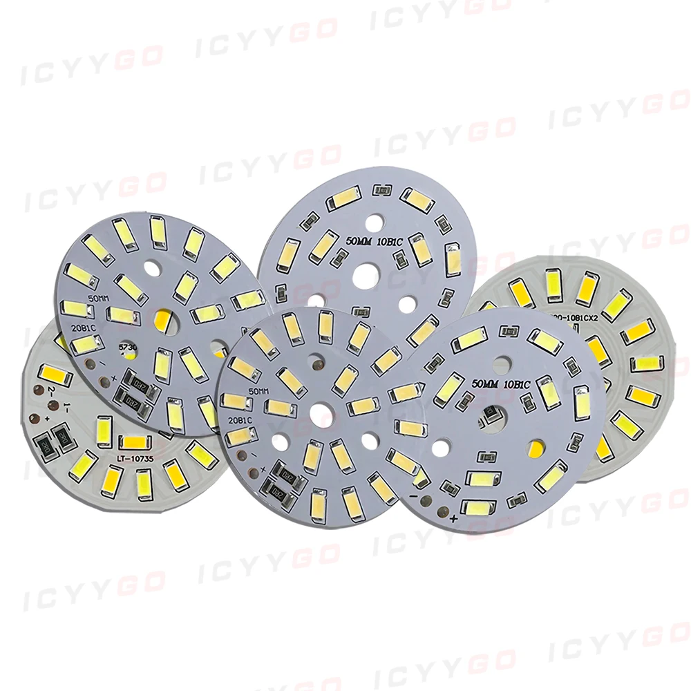 10PCS Low Voltage Driver-Free DC5V 5W 10W High Brightness 5730 SMD LED Lamp Panel Warm White 10W 50MM Lamp Panel DIY LED Bulb