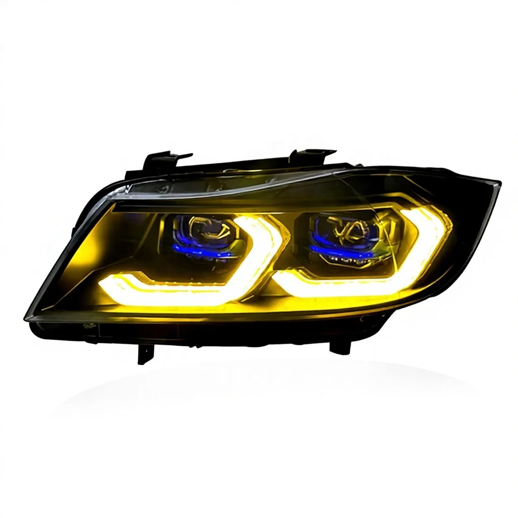 For BMW 3 Series E90 Two-Color LED Headlight Assembly Modification 05-12 Daytime Running Lights 12V