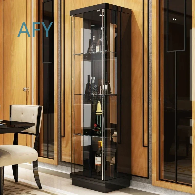 Premium Wall Mounted Wine Cabinet Display Glass Shelving for Modern Home Living Room Storage Organization Decor Furniture