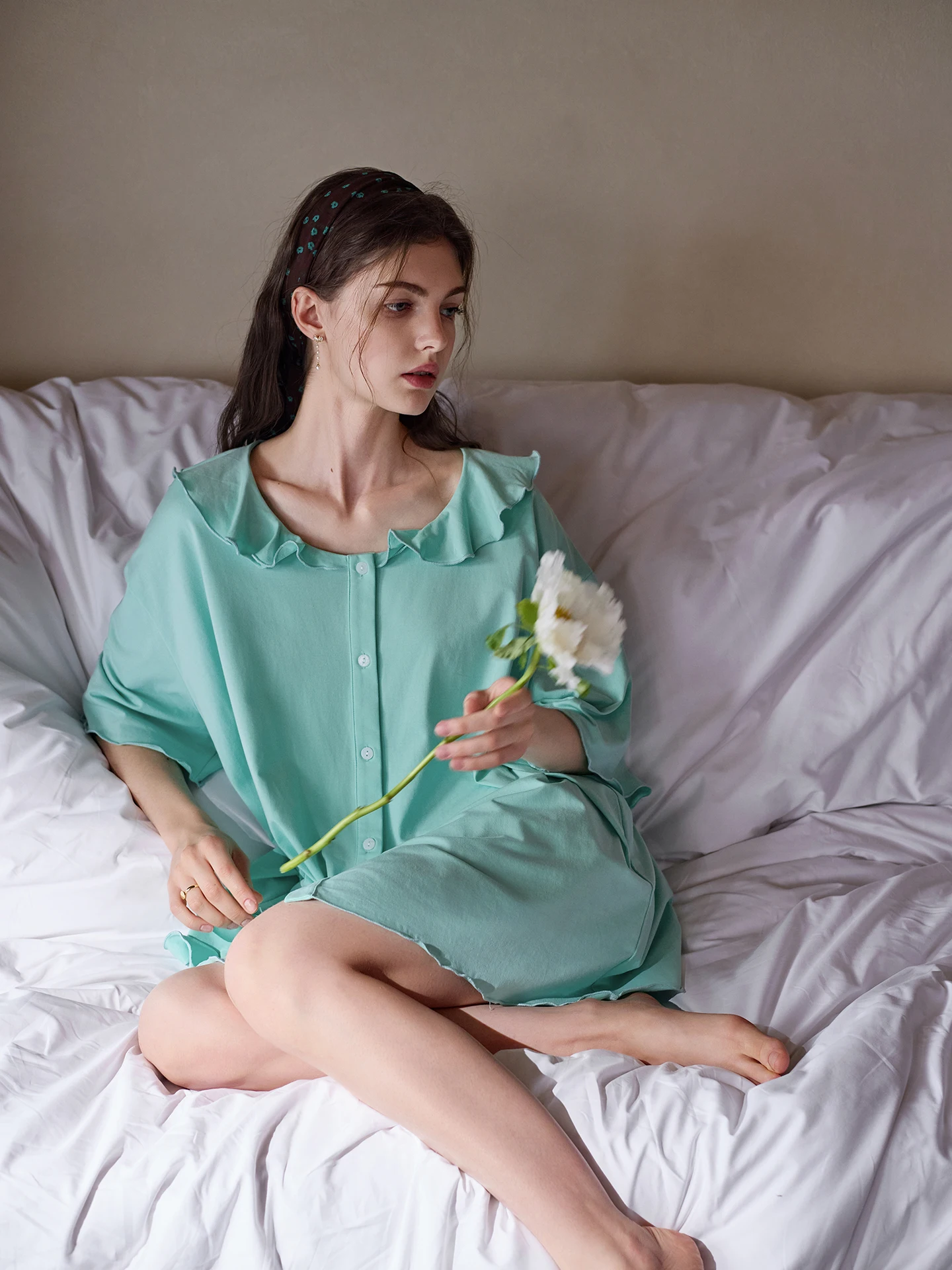 pigiama-estivo-leggero-meiteng-in-cotone-a-maniche-corte-per-donna-morbido-e-traspirante-abbigliamento-da-casa-in-tessuto-lavorato-a-maglia-verde