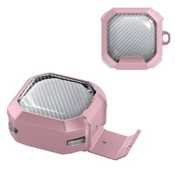 Double-sided transparent headphone case For Samsung Galaxy Buds 2 Pro Buds FE Live Cover With Buckle Hook Can be used as a stand